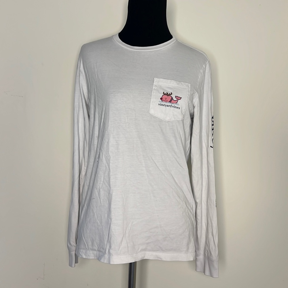 VINEYARD VINES Holiday Kids Whale Longsleeve Tee L
